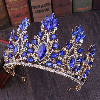 Retro Crown Alloy Inlay Crystal Rhinestones Crown 1 Piece