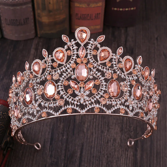 Retro Crown Alloy Inlay Rhinestones Crown 1 Piece