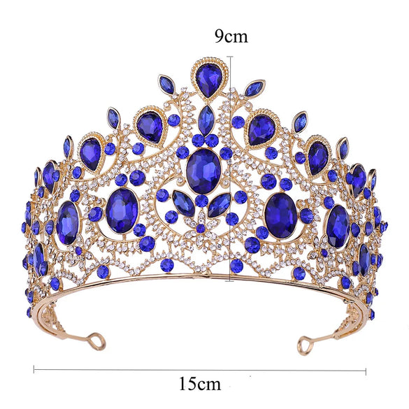 Retro Crown Alloy Inlay Rhinestones Crown 1 Piece