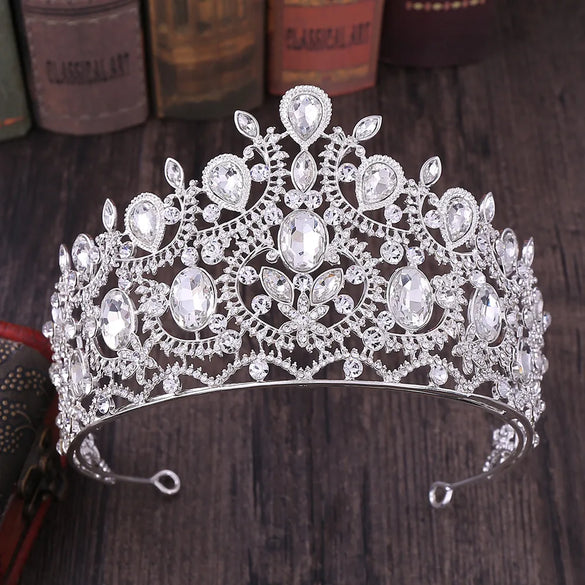 Retro Crown Alloy Inlay Rhinestones Crown 1 Piece
