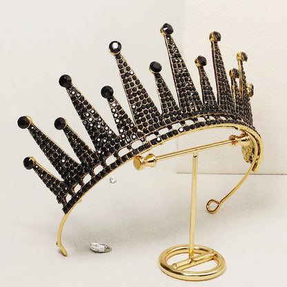 Retro Crown Alloy Rhinestone Crown 1 Piece