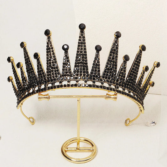 Retro Crown Alloy Rhinestone Crown 1 Piece