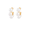 Retro Cshaped Pearl Stainless Steel Earrings For Women With Electroplating Treatment