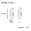 Retro Cshaped Pearl Stainless Steel Earrings For Women With Electroplating Treatment
