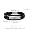 Retro Customization Laser Engraving Solid Color 304 Stainless Steel Pu Leather Men'S Bangle Men Cord & Leather Bracelets