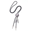 Retro Denim Hat Jazz Hat Feather Pendant Sweater Chain Polo Tie Alloy Material Geometric Pattern Electroplating For Men And Women Couple