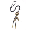 Retro Denim Hat Jazz Hat Feather Pendant Sweater Chain Polo Tie Alloy Material Geometric Pattern Electroplating For Men And Women Couple