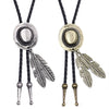 Retro Denim Hat Jazz Hat Feather Pendant Sweater Chain Polo Tie Alloy Material Geometric Pattern Electroplating For Men And Women Couple