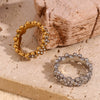 Retro Design Stainless Steel 18K Gold Plated Bracelet With Flower Daisy Full Diamond Micro Inlaid