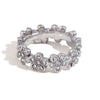 Retro Design Stainless Steel 18K Gold Plated Bracelet With Flower Daisy Full Diamond Micro Inlaid