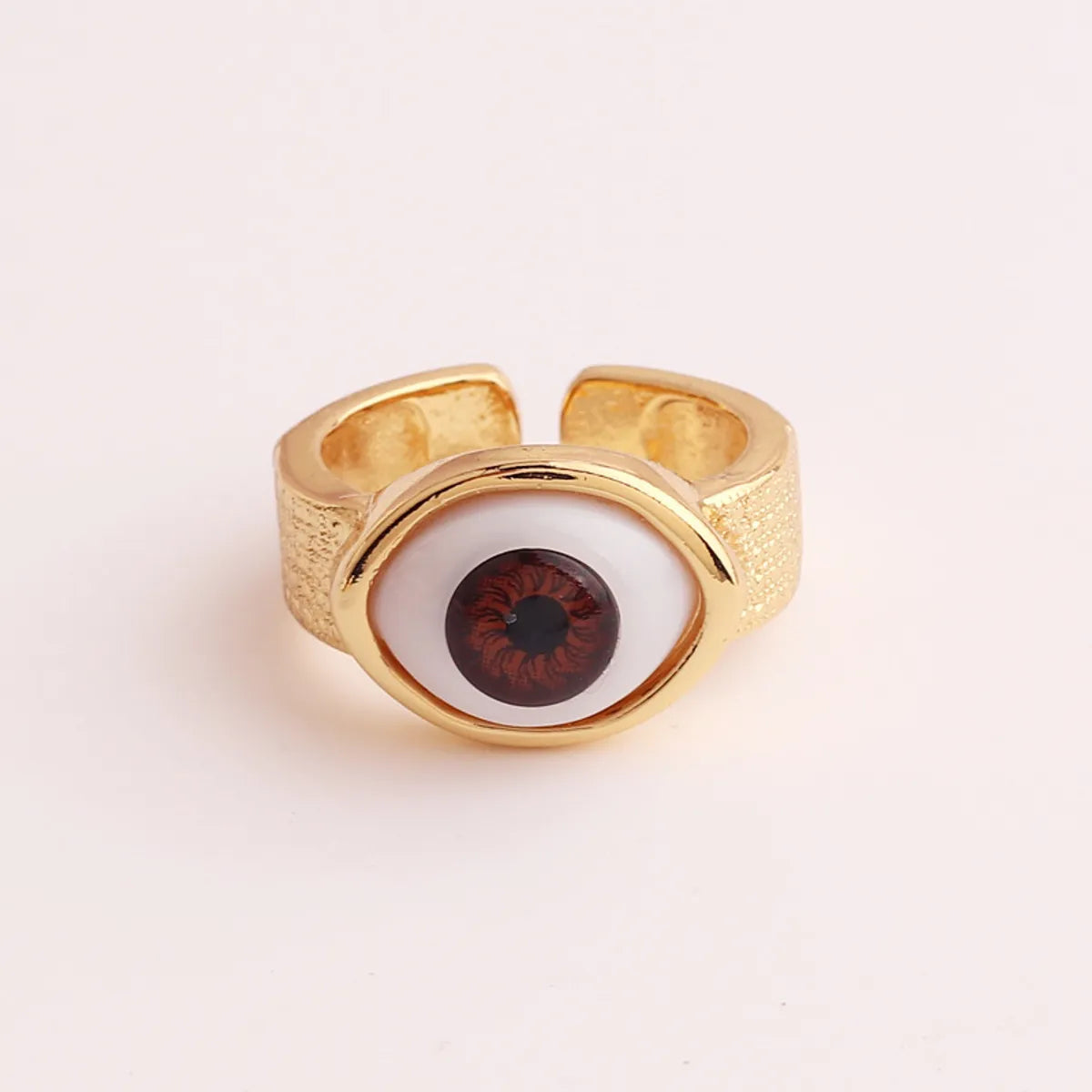 Retro Devil'S Eye Copper Open Ring Plating Resin Copper Rings