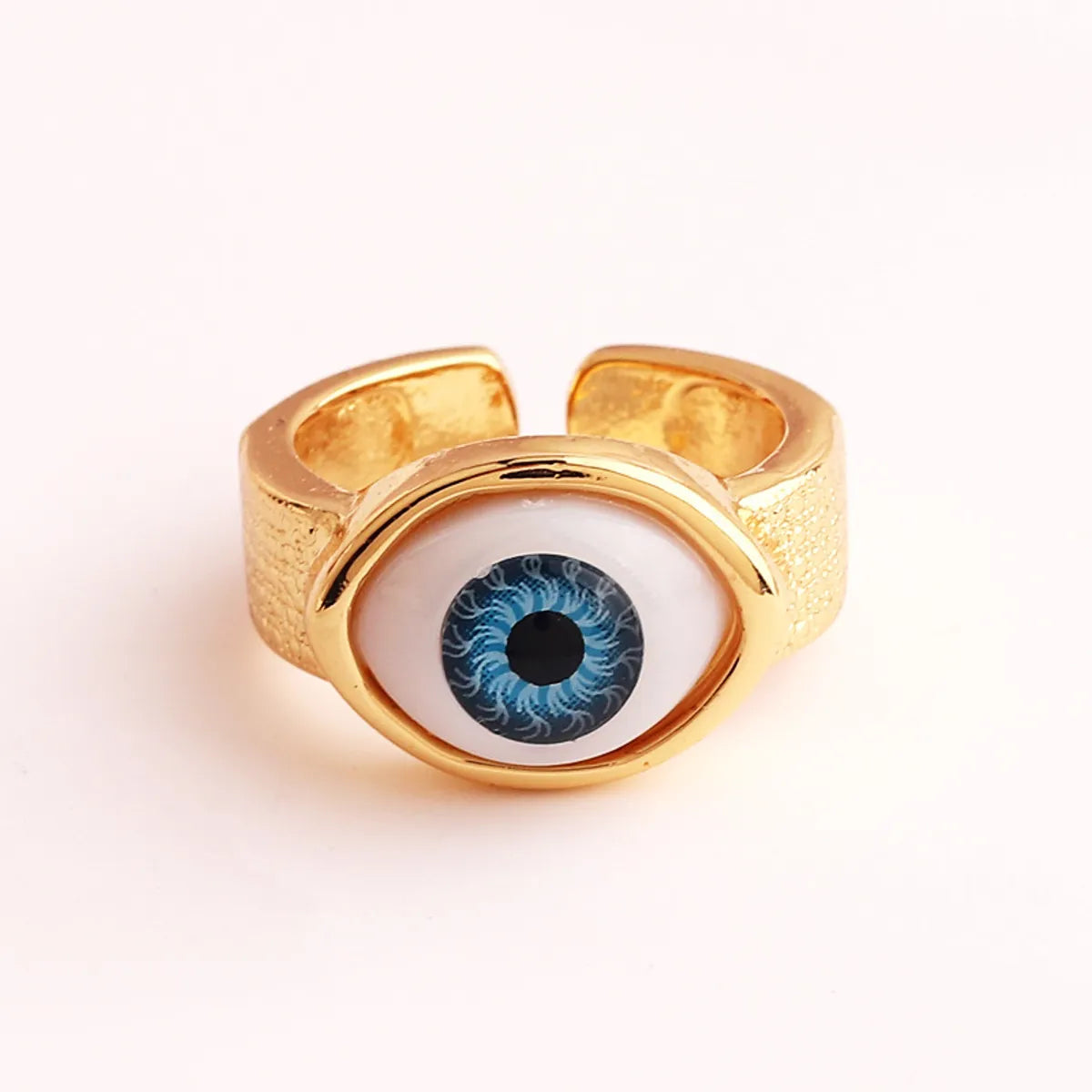 Retro Devil'S Eye Copper Open Ring Plating Resin Copper Rings