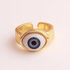 Retro Devil'S Eye Copper Open Ring Plating Resin Copper Rings