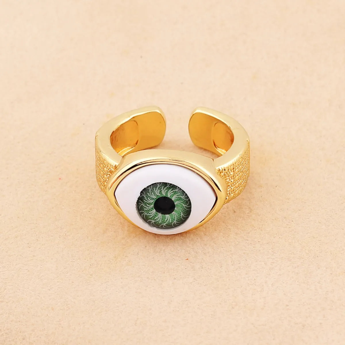 Retro Devil'S Eye Copper Open Ring Plating Resin Copper Rings