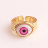 Retro Devil'S Eye Copper Open Ring Plating Resin Copper Rings