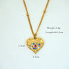 Retro Devil'S Eye Moon Heart Shape Titanium Steel Plating Inlay Zircon 14k Gold Plated Pendant Necklace