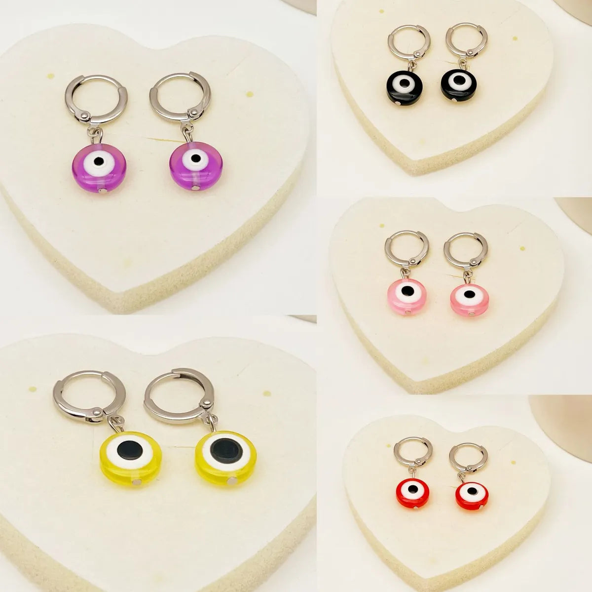 Retro Devil's Eye Resin Metal Women's Drop Earrings 1 Pair