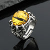 Retro Devil'S Eye Ring Silver Transparent Opal Opening Alloy Ring