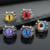 Retro Devil'S Eye Ring Silver Transparent Opal Opening Alloy Ring