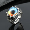 Retro Devil'S Eye Ring Silver Transparent Opal Opening Alloy Ring