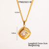 Retro Diamond Twill Zircon Pendant Necklace And Earrings Set For Women Stainless Steel Diamond Shaped Gemstone Pvd Furnace Vacuum Real Gold Plating