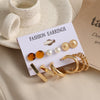 Retro Diamondencrusted Crystal Alloy Geometric Women's Earrings Set With Microinlay