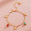 Retro Distressed Flower Alloy Bracelet With Hollow Design And Electroplating For Women