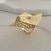 Retro Distressed Metal Round Ring With Geometric And Flower Pattern Electroplated