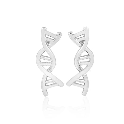 Retro Dna Copper Plating Ear Studs 1 Pair