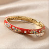 Retro Double Layer Alloy Hollow Round Silk Bracelet With Diamond Set Design