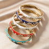 Retro Double Layer Alloy Hollow Round Silk Bracelet With Diamond Set Design