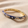 Retro Double Layer Alloy Hollow Round Silk Bracelet With Diamond Set Design