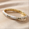 Retro Double Layer Alloy Hollow Round Silk Bracelet With Diamond Set Design