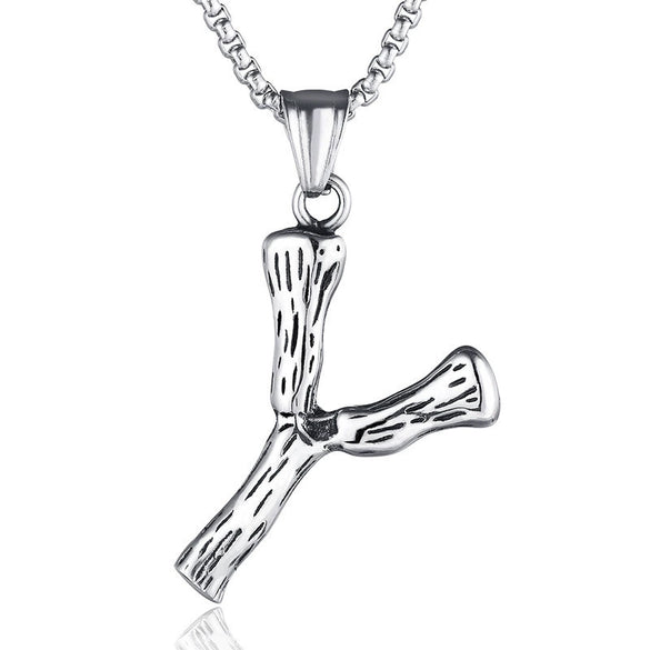 Retro Double Sword Cross Titanium Steel Pendant Necklace For Men With Electroplating Process And Animal Zodiac Pattern