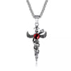 Retro Double Sword Cross Titanium Steel Pendant Necklace For Men With Electroplating Process And Animal Zodiac Pattern