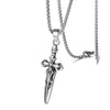 Retro Double Sword Cross Titanium Steel Pendant Necklace For Men With Electroplating Process And Animal Zodiac Pattern