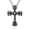 Retro Double Sword Cross Titanium Steel Pendant Necklace For Men With Electroplating Process And Animal Zodiac Pattern