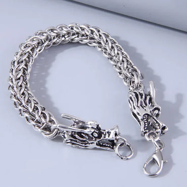 Retro Dragon Alloy Patchwork Chain Men'S Bracelets 1 Piece