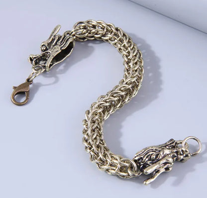 Retro Dragon Alloy Patchwork Chain Men'S Bracelets 1 Piece