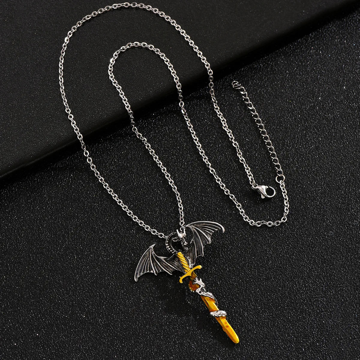 Retro Dragon Alloy Plating Gold Plated Men'S Pendant Necklace