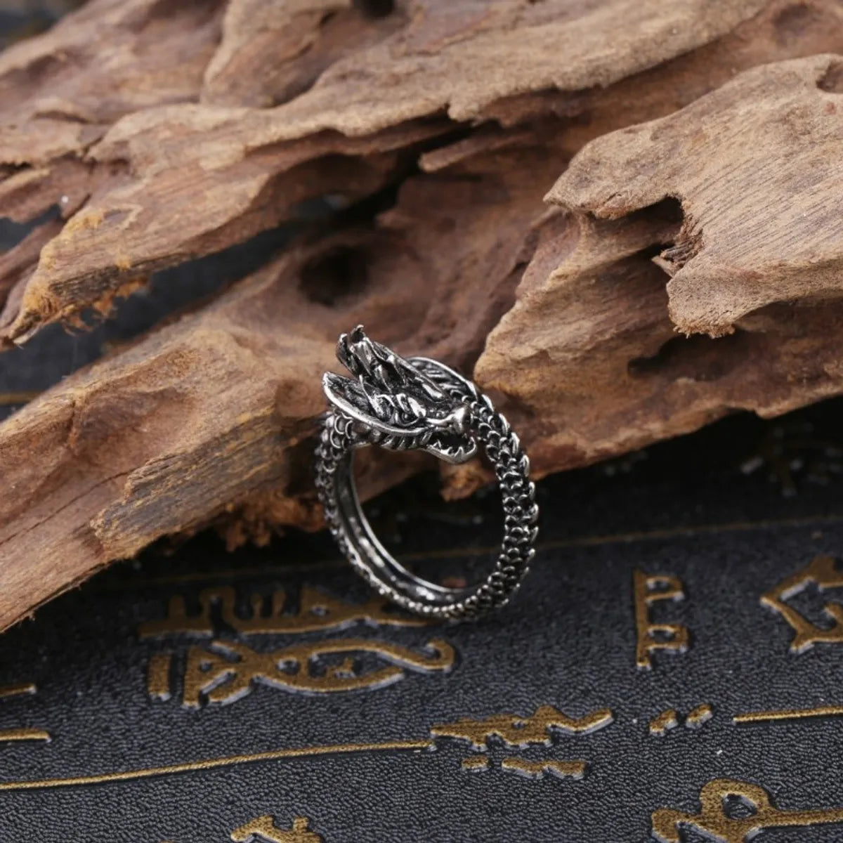 Retro Dragon Alloy Plating Open Ring 1 Piece