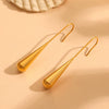 Retro Drop Earrings Titanium Steel Geometric Vacuum Electroplated In Furnace Unisex