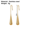 Retro Drop Earrings Titanium Steel Geometric Vacuum Electroplated In Furnace Unisex