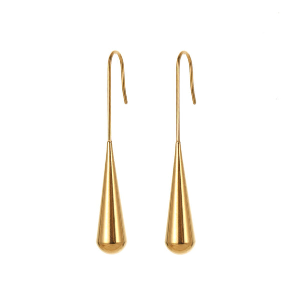Retro Drop Earrings Titanium Steel Geometric Vacuum Electroplated In Furnace Unisex