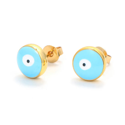 Retro Drop Oil Devil's Eye Oil Drop Enamel Copper Earrings