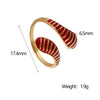 Retro Dropshaped Open Ring For Women Stainless Steel Geometric Electroplated