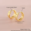 Retro Earrings Copper Goldplated Geometric Style