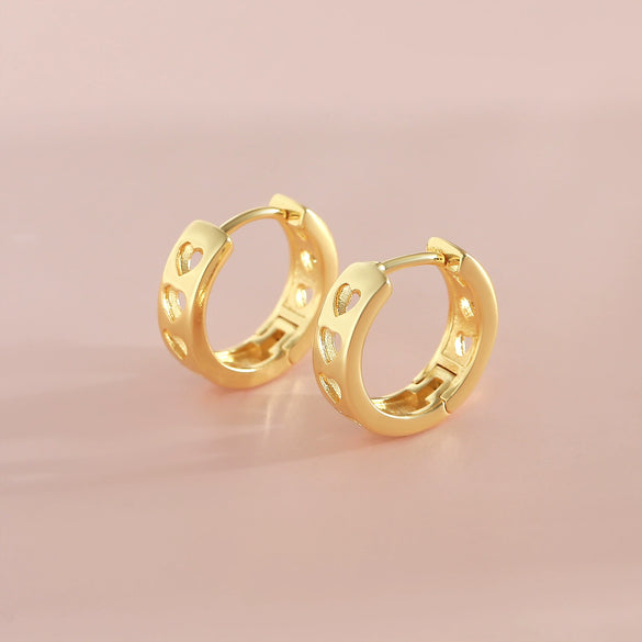 Retro Earrings Copper Goldplated Geometric Style