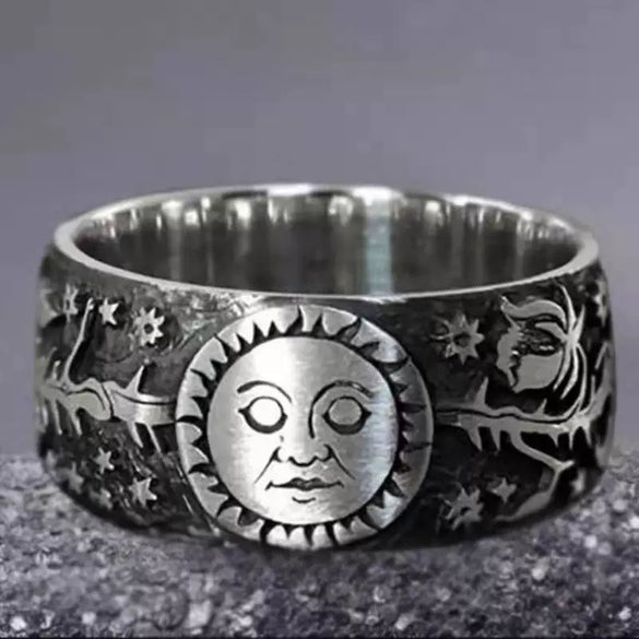 Retro Electroplated Alloy Constellation Ring For Men And Women Unisex Fashion Jewelry Wholesale