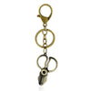 Retro Electroplated Alloy Peach Heart Bicycle Hat Keychain Pendant For Couple Bags And Car Keys